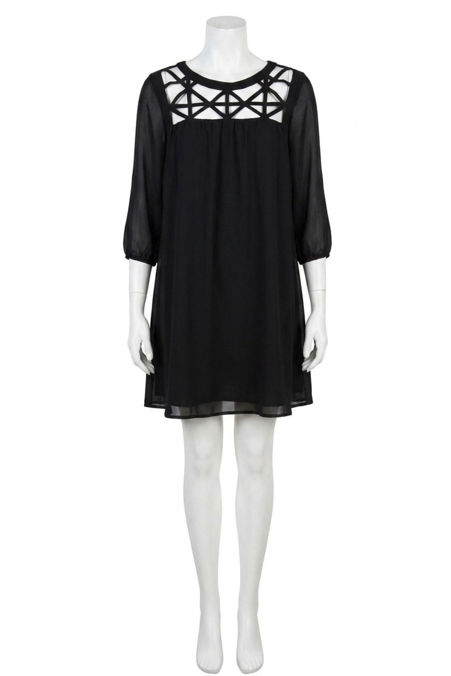 NEW KORI lattice baby doll dress in black
